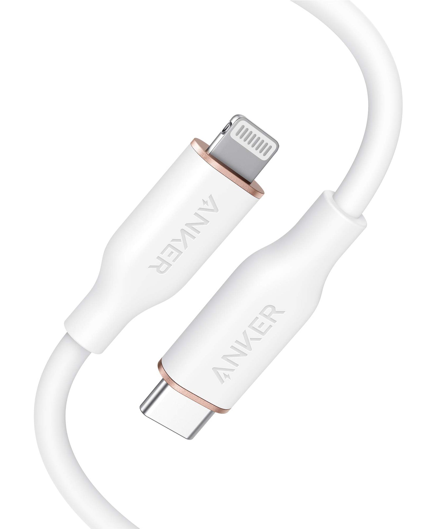 Anker - PowerLine III Flow USB-C with Lightning Connector 3ft White