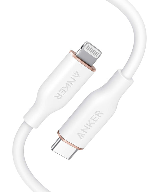 Anker - PowerLine III Flow USB-C with Lightning Connector 3ft White