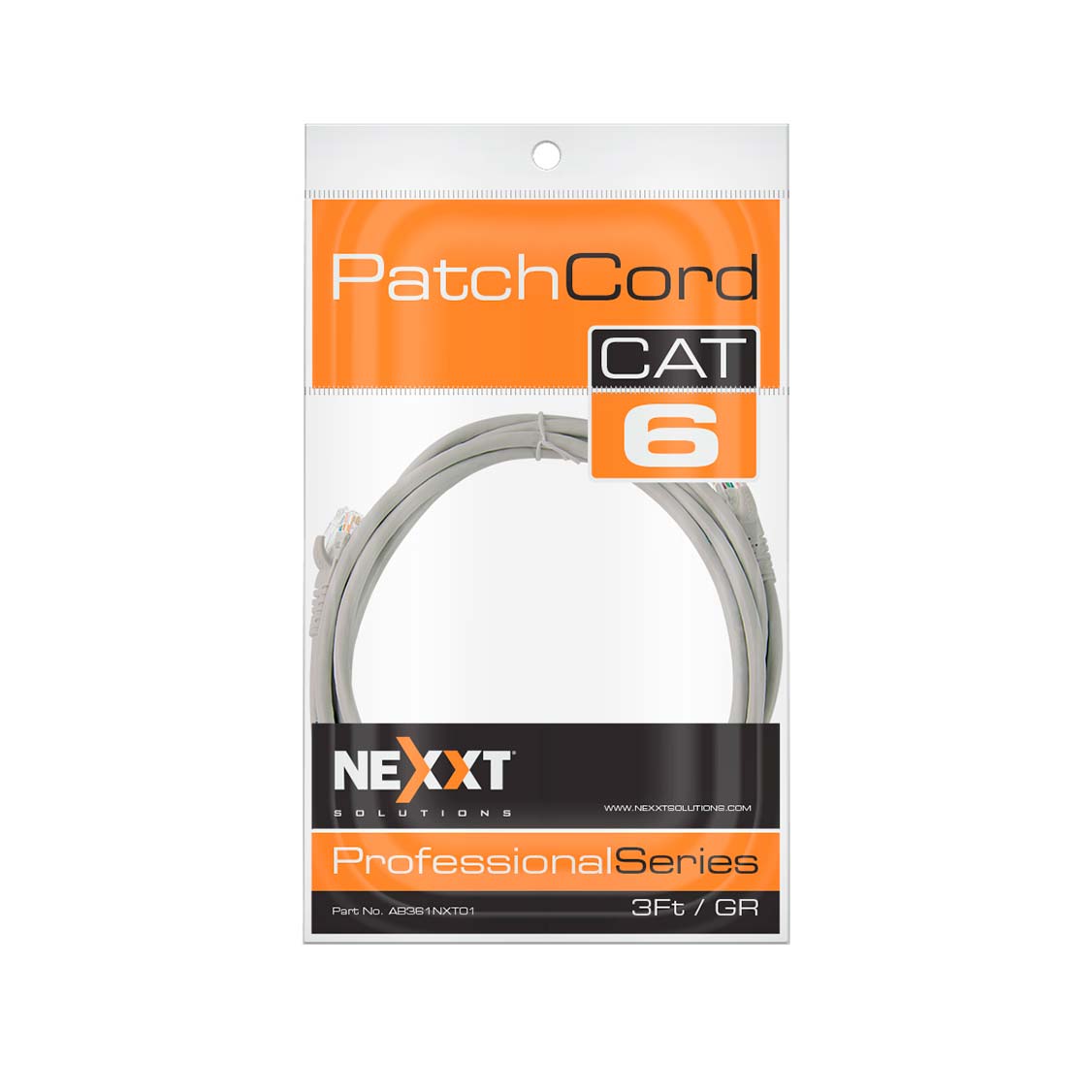 Nexxt Patch Cord Cat6 3Ft. GR