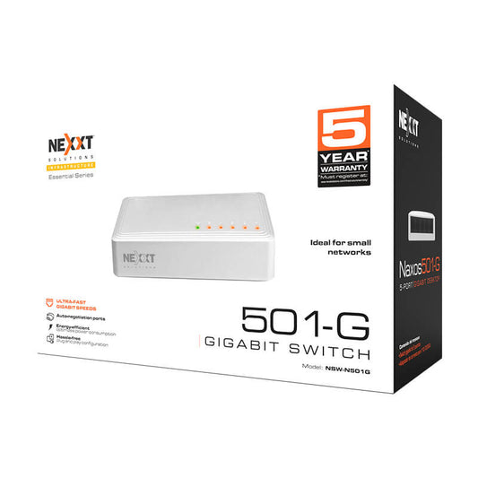 Nexxt Infrastructure  Naxos 501-G 110/220V Switch - Gigabit Ethernet